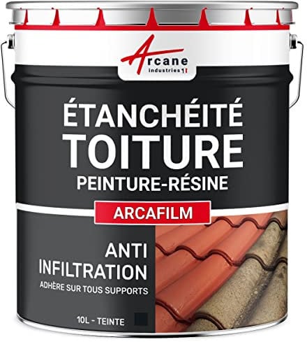 Étanchéité Toiture : Peinture résine d'étanchéité ARCAFILM pour Toit et Tuile 10 L - Ardoise - ARCANE INDUSTRIES
