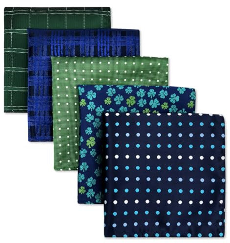 Shlax&Wing 5 Stück sortierte Taschentücher für Herren quadratisch Gr. Einheitsgröße Set01