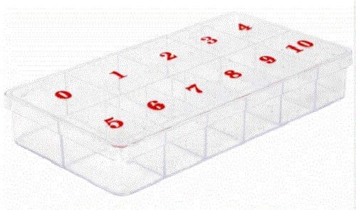 TNBL Empty Nail Tip Storage Box Numbered 0-10, Organized Nail Tip Container & Nail Art Accessories