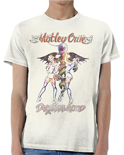 Rockoff Trade Men's Motley Crue Dr Feelgood T-Shirt, Off-White (Sand), Xx-Large