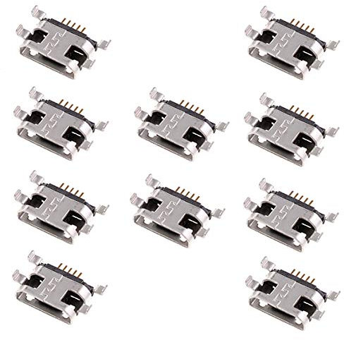Oiyagai 10 Pièces Connecteur Soudé à 180 Degrés, Prise Micro USB Femelle à 5 Broches