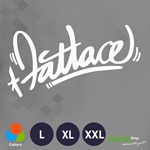 Decus Shop FATLACE HIP HOP L 1814 (weiß) // Sticker OEM JDM Style Aufkleber