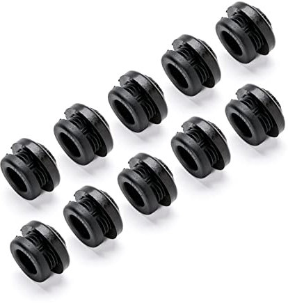 10x Tüllen Durchgangstülle Kabeltülle Gummitülle Kabeldurchführung PVC Leuchten (10mm schwarz)