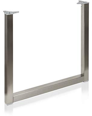 durante® Tischgestell Kufe Edelstahl Optik | Profil 50x50 mm | Höhe 710 mm | Tiefe: 780 mm| höhenverstellbares Tischbein