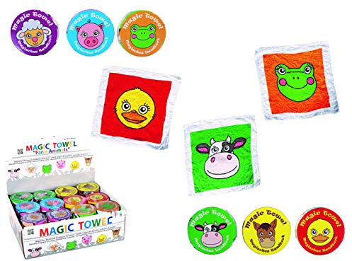 6er Set Magisches Zauber-Handtuch Farmtiere Waschlappen Kinder-Geburtstag Mitgebsel Tier-Geschenk-Idee Party Gewinn Spiel Give-aways Goodies (6er Set)