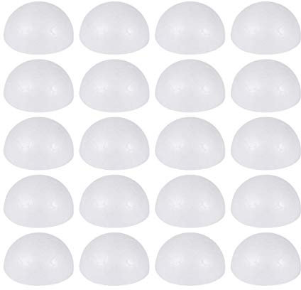 HEALLILY 200 Stück Halbschaumkugeln 3Cm Glatte Runde Styroporschaumkugeln Halbkreisschaumkugeln Modellieren von Styroporkugeln für DIY Craft Holiday Ornamente Hochzeitsschule