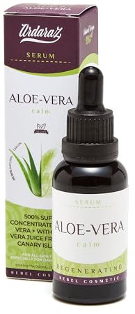 Ardaraz Beruhigendes Serum Gesicht mit 500% konzentrierter Aloe Vera. Anti Falten Serum für Frauen, das die Haut vor Schädigungen durch Sonne und Kälte schützt. Geeignet für empfindliche Haut. 30 ml