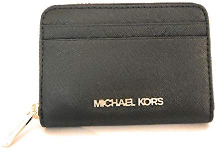 Michael Kors Portefeuille Jet Set Noir Cuir 12x8x2.5cm Neuf