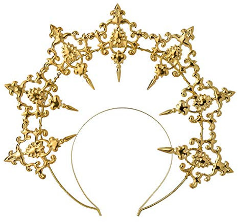 BLESSUME Halo Stirnband Frauen Cosplay Halloween Zubehör (Gold 1)
