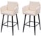 2er-Set Barhocker HWC-H93, Barstuhl Tresenhocker, Fußablage Metall - Kunstleder Creme-beige