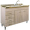 Yellowshop | Mobile sottolavello cm 120 con cassettiera completo di lavello inox serie Basic colore Olmo (Versione Sx)