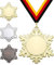 Pokalmatador Medaille Schneeflocke Ø 50 mm, mit individuellem Wunschtext in Gold, Silber & Bronze Farbe | Alu-Emblem + Medaillenband | Für Weihnachten, Winter, Wintersport, Kindergeburtstage etc.