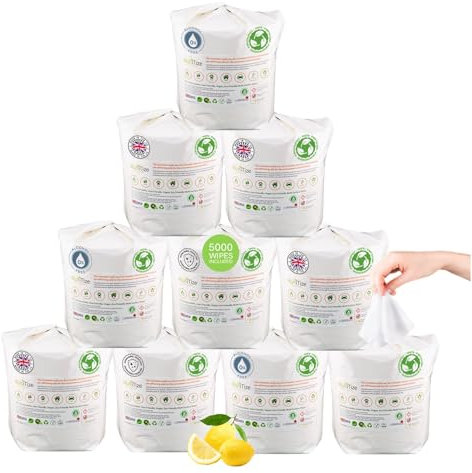 MultiTize Antibacterial Hand Sanitiser & Surface Wipes, Screen and Floor Wipes or a General Surface Cleaner.100% Biodegradable, 500 Refill Per Pack (Pack of 10)