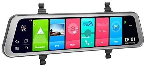 VBESTLIFE Mirror Dash Cam, 10-Zoll-Touchscreen 1080P Full HD Smart 4G WiFi-Rückspiegel, für PKW und LKW, Loop- G-Sensor-Nachtsicht-Doppelkameras für Vorder- und