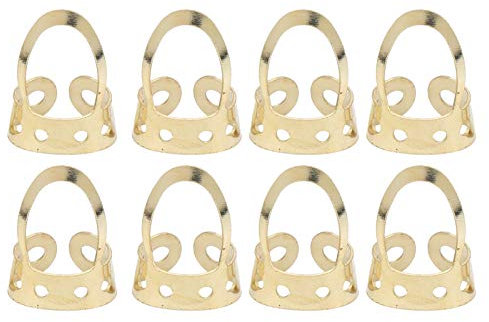 8 Stück Daumenpicks für Gitarre, Edelstahl-Fingerpicks für Gitarre, Bass, Banjo(Gold)