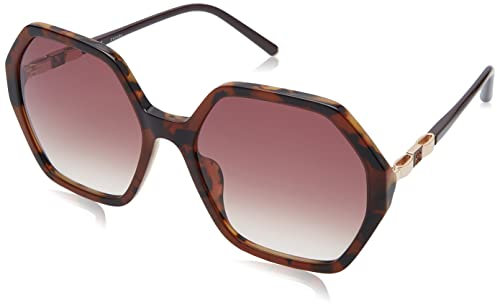 Escada Damen Sesd47 Sonnenbrille, Glänzendes braunes Oberteil + Havanna, 57