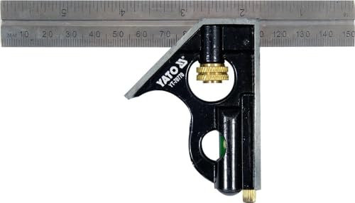 Kombinationswinkel Multifunktionswinkel 150mm Winkelmesser mit Anschlagwinkel Gegenläufige Skala Präzisionswinkel