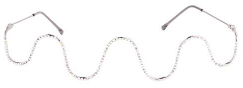 VALICLUD 1 Paar Brillengestell Brillenrahmen Funkelnde Halbrand Sonnenbrille Neuheit Brille Halbrand Sonnenbrille Retro 20er Europäisch Und Amerikanisch Metallgestell Dekorativer Spiegel