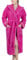 LAYNENBURG Bademantel Damen Frottee - Kapuze - Lang - 100% Baumwolle (360g/m2) - OEKO TEX Standard 100 - Größe (L, Fuchsia)