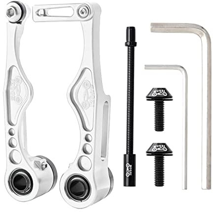 LOVIVER Radfahren V Bremsen Vorne Hinten Hebel Passend für BMX Reparaturteile, Silber 109x42,8MM