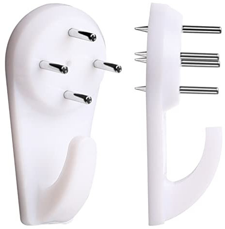 50 PCS Concrete Wall Hooks for Hanging Pictures Without Drilling, No Damage Picture Hangers for Concrete/ Cinder Block/ Brick/ Stucco/ Hard Walls, Brick Hangers No Drill Without Nails