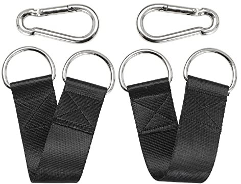 PANTIK Paire de sangles de suspension d'extérieur avec mousqueton pouvant supporter jusqu'à 150 kg - Kit de suspension pour camping, barre de porte, barre de gym, barre de traction, équipement