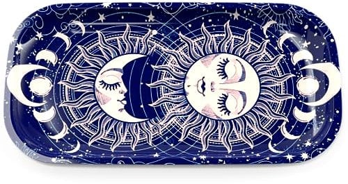 Extra Large Metal Rolling Tray with Reinforced edges Gloss Print - Smoking Tray Accessories - Rolling Tray for Smoking