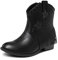 DREAM PAIRS Kids Stivaletti Western Cowboy Ragazze Scarpe Equitazione Cerniera Laterale e Nappa per Bambini Piccoli/Grandi Stivali,Size 28,Nero,SDBO2302K
