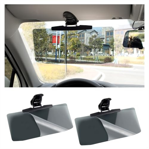 2 Stück Autovisier für Auto (verbesserte Version, um schädliche UV-Strahlen zu blockieren), Verstellbarer Winkel, blendfrei, 32,6 x 15,2 cm, sicheres Fahren, Autozubehör, Sonnenblenden-Verlängerung,