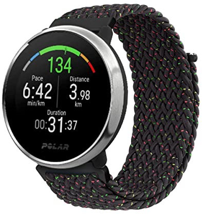 Armband für Polar Ignite 3 /Ignite 2 /Ignite Armband, Geflochtenes Nylon Stoff Solo Loop Band für Damen Herren, Verstellbares Ersatzarmband Kompatibel mit Polar Ignite 3 /Ignite 2 /Ignite (D)