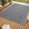 SIMPEX Outdoor Teppich Boho Design, Grau, 80 x 150 cm, für Küche, Balkon, Terrasse, Garten, Picknick