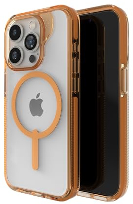 ZAGG Santa Cruz Snap Case für iPhone 15 Pro - iPhone MagSafe Handyhülle, Fallschutz (4 m), strapazierfähiges Graphen, Anti-Vergilbungs- und Kratzfeste iPhone-Hülle, Orange