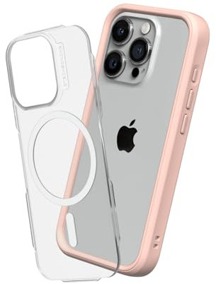 RhinoShield Modulares Case kompatibel mit MagSafe für [iPhone 15 Pro Max] | Mod NX - Überragender Magnet, Individuell anpassbare, strapazierfähige Schutzhülle 3.5M / 11ft Fallschutz - Samtrosa