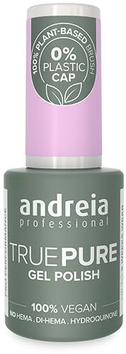Andreia Professional Hema Free Gel Polish - TRUE PURE 21 Free and 100% Vegan for Sensitive Nails - Semi-Permanent UV LED Soak Off Gel Nail Varnish - Colour T11 Pastel Purple 10.5ml