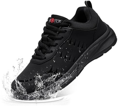 LARNMERN Kochschuhe rutschfeste Schuhe Herren Damen Wasserfeste Küche Arbeitsschuhe Laufsohle Non-Slip Gastro Kellner Sportschuhe Outdoor Fitness OHNE-Stahlkappe,Schwarz / 38 EU