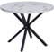 BenyLed Table Ronde avec Pieds Robustes en Forme de X, 100cm*100cm*76.5cm pour Cuisine, Petit Espace, Appartement (Plateau Blanc+Pieds Noirs)