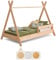 smartwood Tipi Kinderbett 80x200 mit Lattenrost und Rausfallschutz - Montessori Hausbett für Jungen und Mädchen - Bett aus Kiefernsperrholz mit Rausfallschutz und Lattenrost - 200x80 - Naturholz
