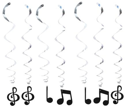 AimtoHome 30 stelle filanti da appendere, a tema musicale, da appendere, a tema musicale, decorazioni per feste, per ragazzi, ragazze, adulti, musica, feste di compleanno, matrimoni, baby shower