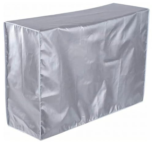 JTKREW Housse Climatiseur Extérieur Imperméable Couverture Climatiseur Extérieur Argenté Polyester