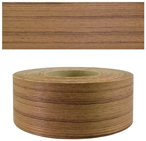Mprofi MT® Edge Banding Teak | 45mm x 5m | Real Wood Veneer Edging Tape | Iron-On Edge Trim with Hot Melt Adhesive | Durable & Easy to Apply for Furniture, Shelves & Worktops
