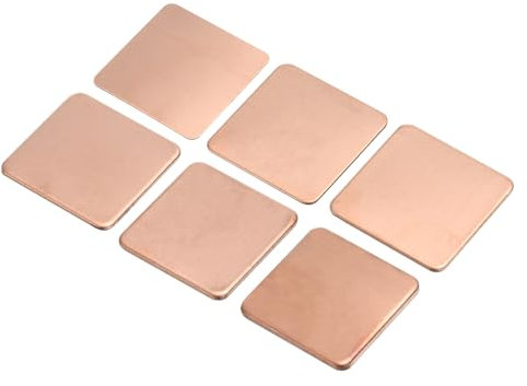 QUARKZMAN Kühlkörper Kupfer Pad Scheibe 20mm x 20mm 0.3mm/0.5mm/0.8mm/1mm/1.2mm/1.5mm Thermisch Leitfähiger Kühlkörper für Elektronik Chip Kühlung 2 Set