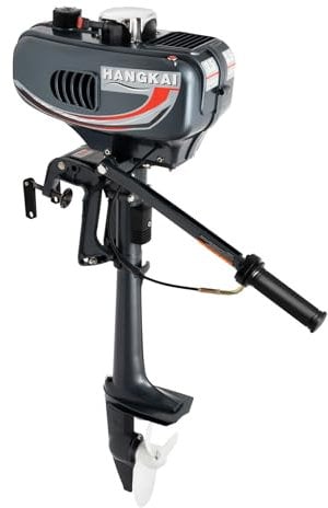3,5 PS Außenborder 2 Takt, Schlauchboot Motor 49CC 2.5KW 5000 U/min, Außenbordmotor Bootsmotor mit CDI-Zünd, Außenbordermotoren für Boote Schlauchboote Fischerboote(Kurzschaft)