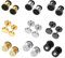 HinDaLi 9 Paar Edelstahl Rund Ohrringe für Damen Herren Mädchen Männer Silber Ohrstecker Damen Fake Plugs Schwarz Gold Ohrringe Herren Titan Barbell Klein