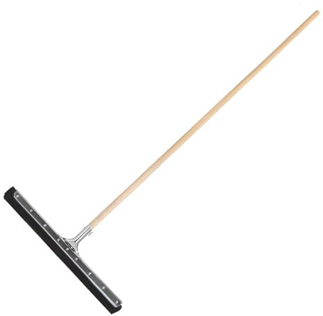 Crisalide® Escobilla limpiacristales profesional con mango de madera de 150 cm, goma doble, ojal de metal, 45/55/75 cm (mediana 55 cm)