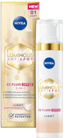 NIVEA LUMINOUS630® Anti-Tönung Creme CC SPF 30, Farbton 01/light 40ml