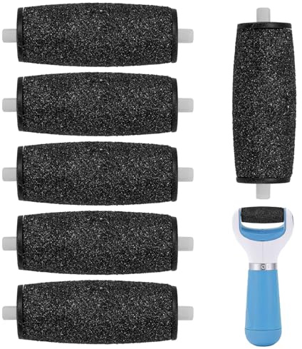 6PCS Foot File Replacement Rollers | Exfoliating pedicure machine grinding stone head,for micro pedi&scholl velvet smooth replacement rollers for callus removal