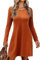 Zeagoo Women's Dresses Long Sleeve Jumper Dress Ladies Round Neck A-Line Casual Tunic Dresses for Autumn Winter Caramel XL