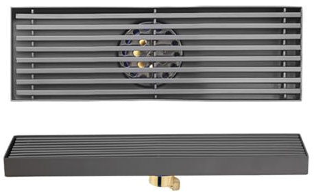 Bodenablauf,Abdeckung für Duschbodenablauf,linearer Duschablauf, Edelstahl, quadratisches Duschwaschbeckenzubehör,Duschbodenablauf aus Edelstahl,leicht zu reinigender Bodenablauf (8x20cm)