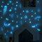 Bkemkri Wandtattoo Badezimmer Unterwasserwelt Meer Sticker Ozean Meerestiere Leuchtender Wandaufkleber, Meerestiere Leuchtaufkleber, Leuchtsticker Kinderzimmer, Ozean Fluoreszierend Wandaufkleber