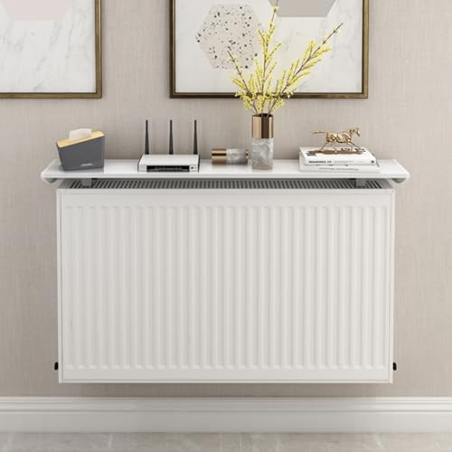 Générique Cache Radiateur, Tablette Radiateur Flottante épissable, Etagere Radiateur sans Perçage, Cache-Radiateur Blanc Anti-Poussière Et Anti-Fumée pour Tout Radiateur(45cm)